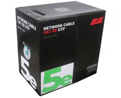 Кабель CAT 5e UTP, 305m, AWG 24/1, LSZH 305M/Easy pull box packin  CAT